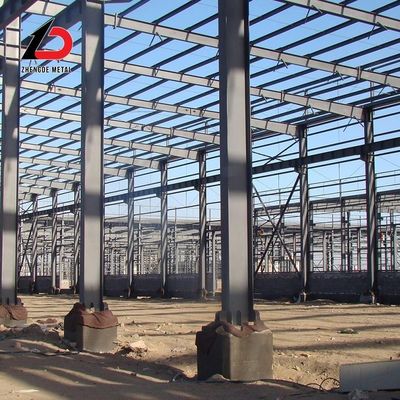 Sıcak olarak yuvarlanmış prefabrik çelik binalar Bazck H Beamworkshop