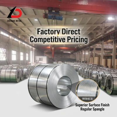 Z180 Elektrikli galvanizli çelik sarmal 0.4-2.5mm 914-1500mm Çatı paneli 180g/m2 kaplama ile sınıflandırılmış