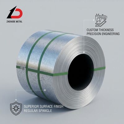 Zero Spangle Galvanized Steel Coil Z60-Z275 SGCC JIS G3302 Skin Passed Surface